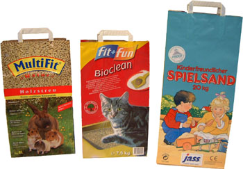 Bodenbeutel Bauindustrie, Tierfutter, Grillkohle Blockbodenbeutel